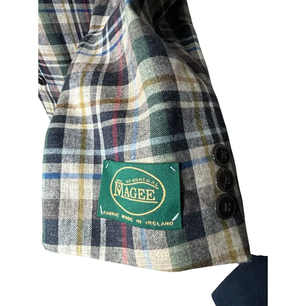 J.Crew Kenmare Plaid Blazer NWT Scottish Linen Wool Relaxed Fit 38R